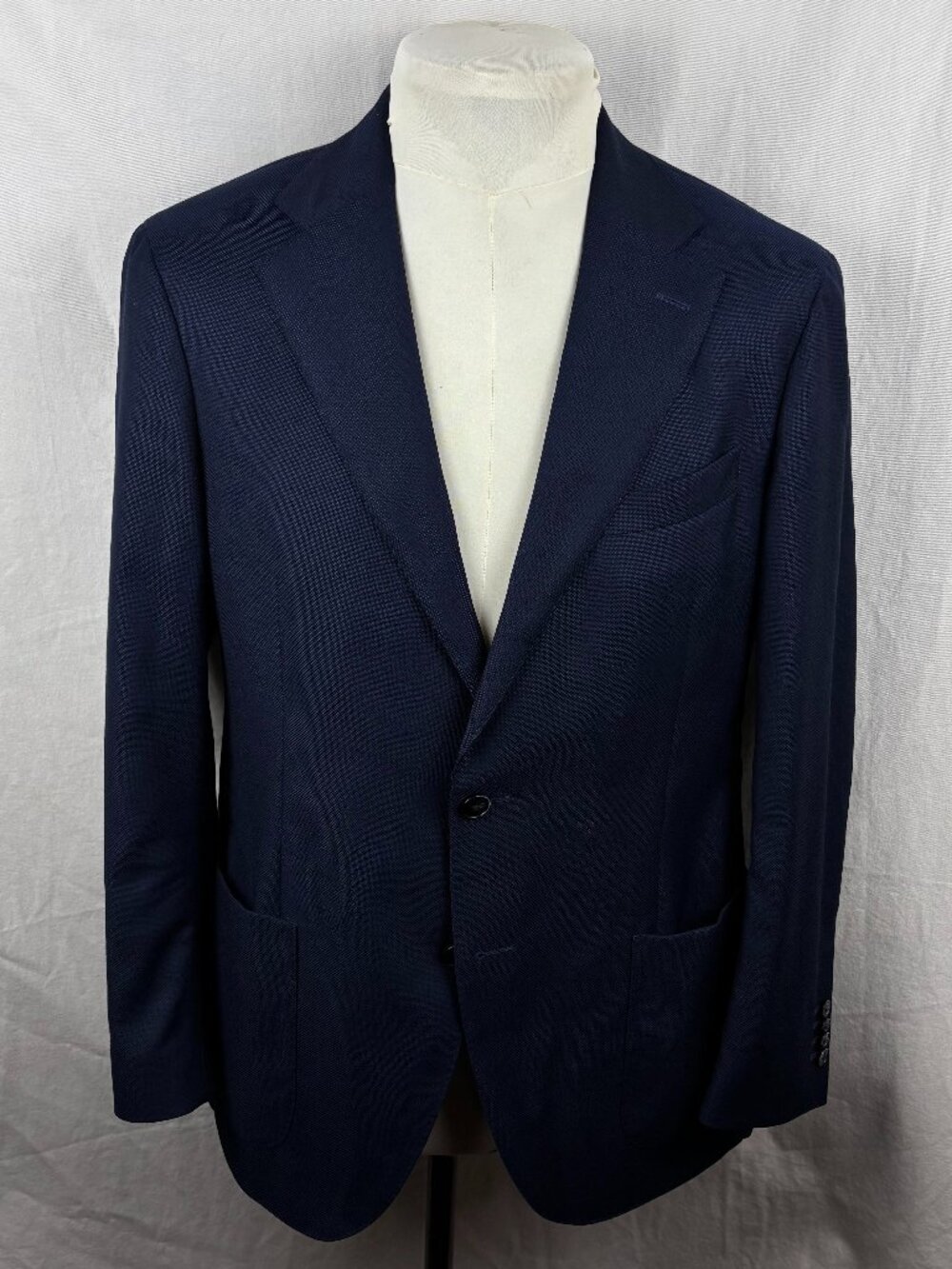 Luigi Bianchi Mantova 52R Navy Blazer Loro Piana Super 130's Wool Made Italy